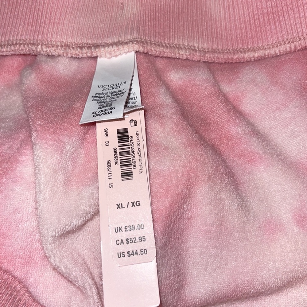 victoria secret stretch fleece pant tie dye pink - Picture 4 of 9